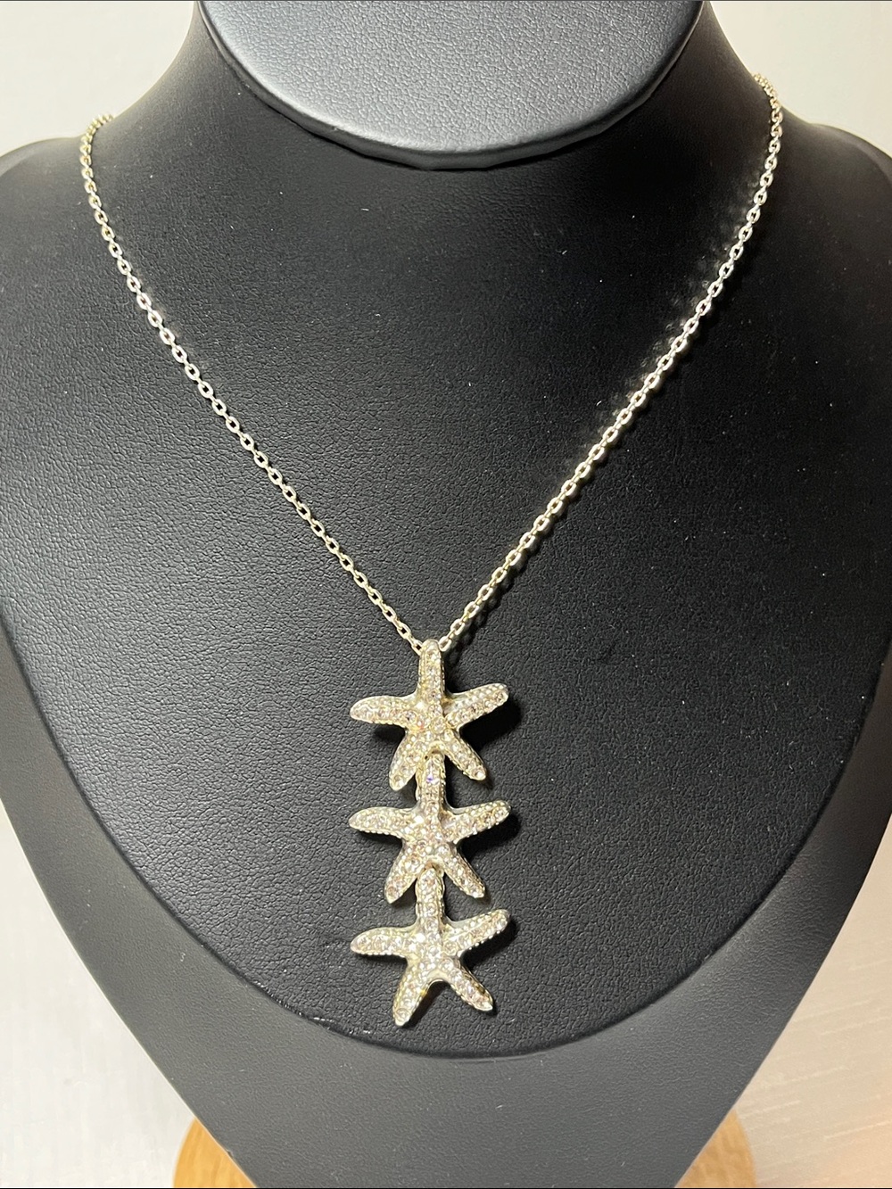 OKA b. Silver-Tone Triple Starfish Pendant Necklace